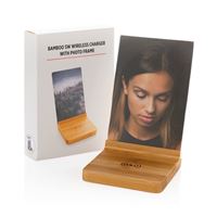 CARICATORE WIRELESS 5W IN BAMBÙ CON PORTAFOTO